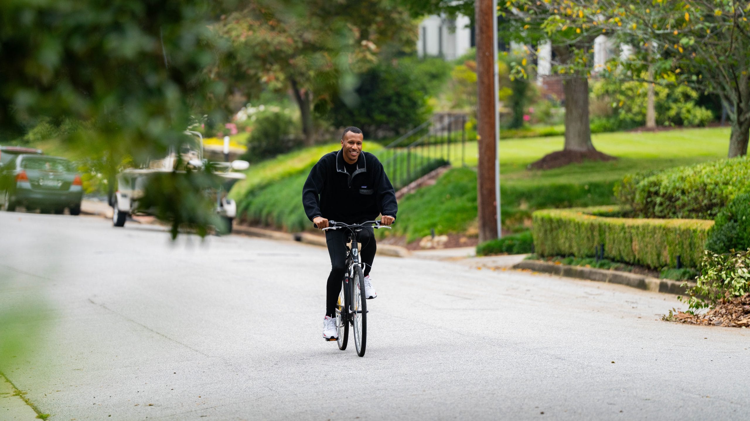 Man riding a bike